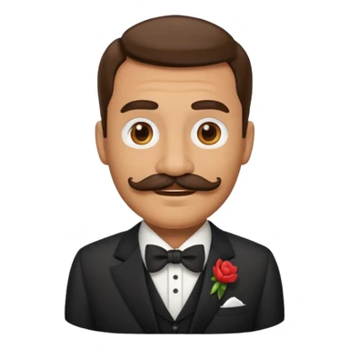 Make a father emoji and a formal dress and mustache sticker