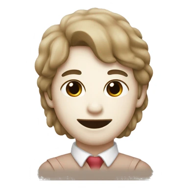 Inicial A en corazón color crema sticker