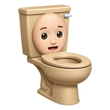 Skibidi toilet with head coming out the toilet bowl sticker