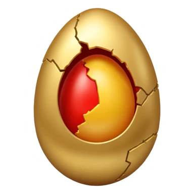 gold and red egg cracked sticker