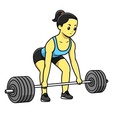 Fitness trainer showing correct posture for deadlift exercise sticker