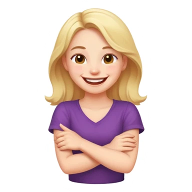 Girl with arms crossed laughing  sticker