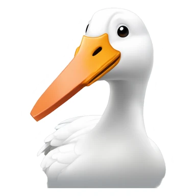 white goose holding a knife in its beak sticker