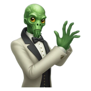 Fancy Human cthulhu salute with hand sticker