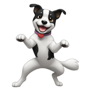 perro bodeguero blanco y negro bailando sticker