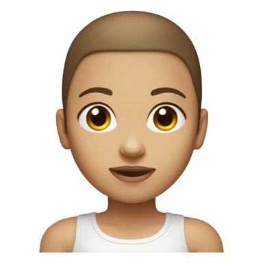 BLUE EYES BROWN BUZZ CUT LIGHT SKIN ROUND FACE GIRL sticker