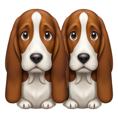 two basset hounds sticker
