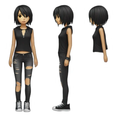 emo girl full body shot sticker