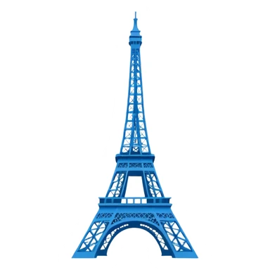 create a blue emoji of tour eiffel. 2D linear style sticker