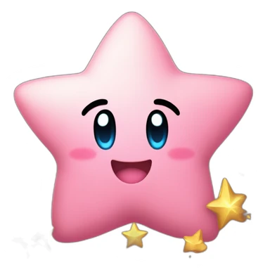 clean cute happy Kirby with a golden star emote sticker