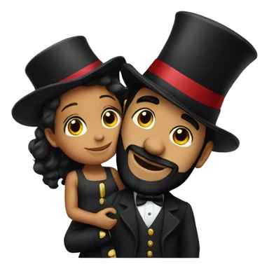 drake with tophat holding a child sticker