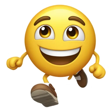 Happy emoji with feet in air sticker