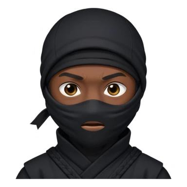 Ninja covering his face with black ninja suite. sticker