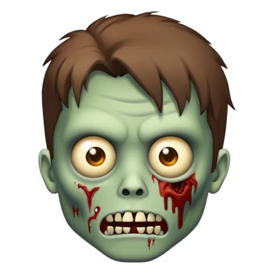 zumbie fwm emoji with brunett hair sticker