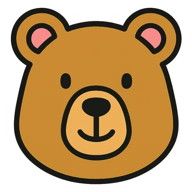 bear color outlined icon with black outlines sticker