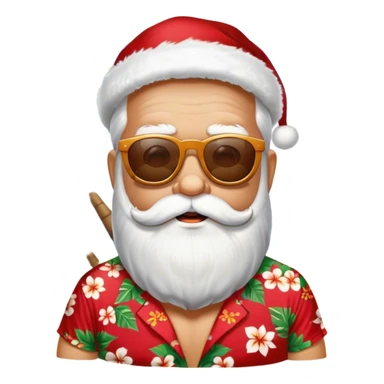 Santa on beach  sticker