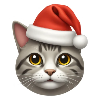 Cat with Christmas hat sticker