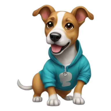 Breakdancer dog sticker