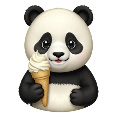Panda eating ice cream sticker