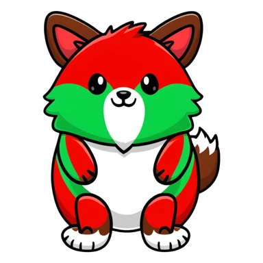 silly animal with Italian flag colors sticker