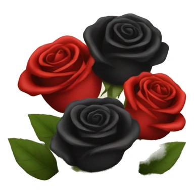 Black roses and red roses in a bouquet  sticker