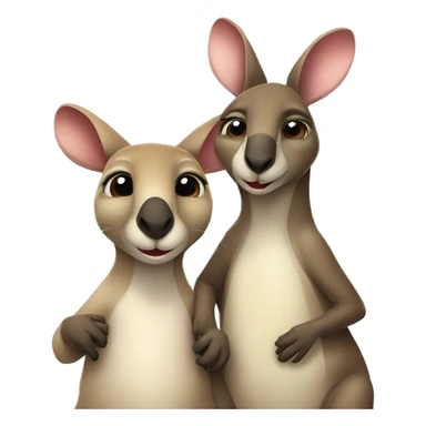 Kangaroo and possum in love sticker