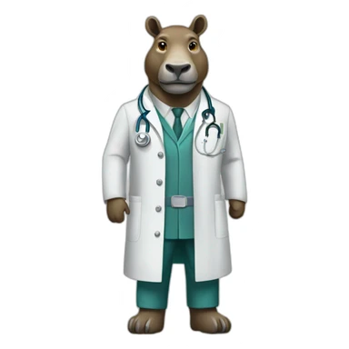 rinoceronte vestido de médico sticker