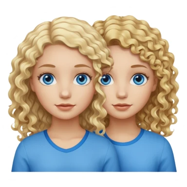 Two girls, one with curly blonde hair, blue eyes and another with wavy blonde hair and blue eyes sticker