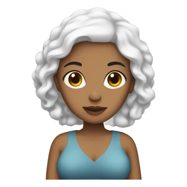 White pregnant dark hair sticker