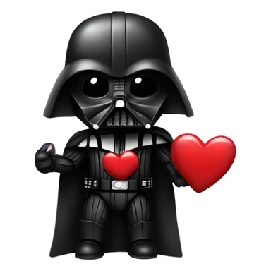 darth vader with heart in love sticker