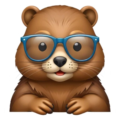 beaver with cool glasses  sticker