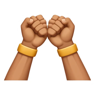 Hands crossed over while having fists sticker