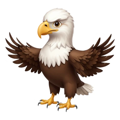 Create a single emoji of a Eagle in full body, shown at a slight side angle in a natural, characteristic pose. Cute and stylized like an emoji, but clearly recognizable.
 sticker