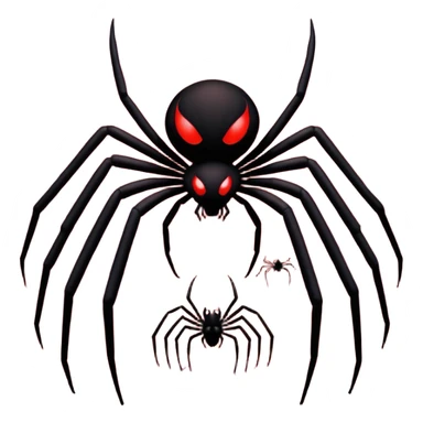 A giant shadow creature with spreading spider legs in a red stormy sky sticker