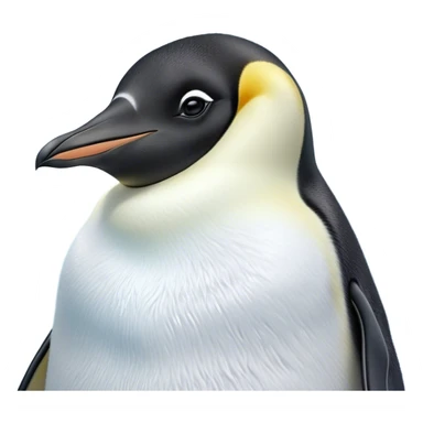 Meme-Worthy cute Sleeping Emperor Penguin Portrait Emoji, Head resting peacefully with a contented smile, showcasing luxuriously soft feathers and a serene, slumbering gaze, Simplified yet hilariously adorable features, highly detailed, glowing with a soft, drowsy polar light, high shine, relaxed and utterly lovable, stylized with an air of playful laziness, bright and heartwarming, soft glowing outline, capturing the essence of a comically sleepy emperor that feels destined to become the next viral sensation of adorable rest! sticker