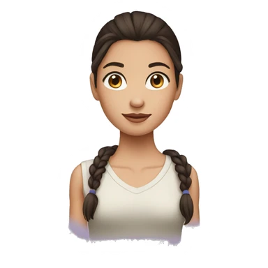 girl with dark brown hair in a pony tail sticker
