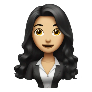 woman waving long black hair and well dressed doing eye wink  sticker