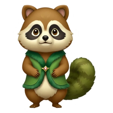 Green tanuki, all green body sticker