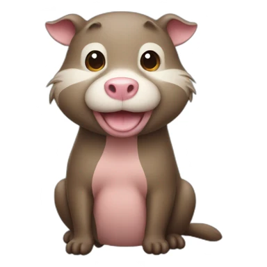 An otter on a pig sticker
