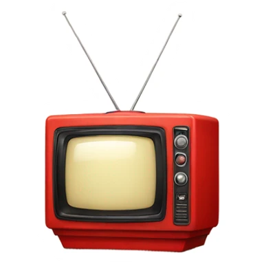 red vintage box television sticker