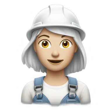 woman builder, white skin sticker