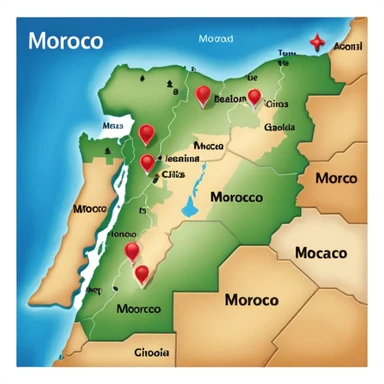 Morocco map sticker