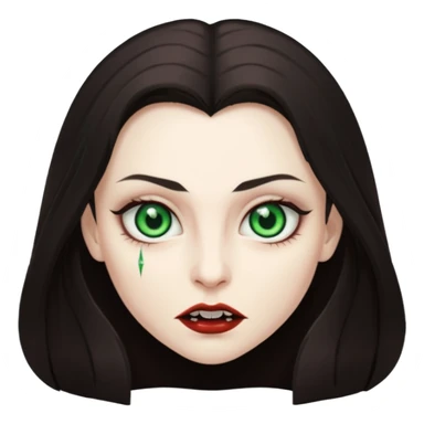 Faça uma vampira com olhos verdes e cabelos morenos sticker