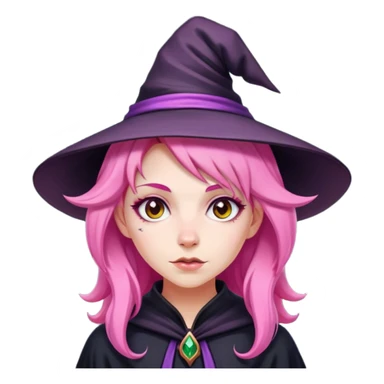 Witch with pink hair  sticker