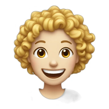 Curly white girl laughing sticker