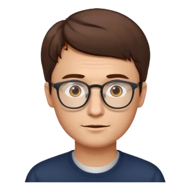 zumbi masculino, óculos fino, cabelo baixo sticker