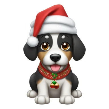 romanian strat dog wearing a christmas outfit sticker