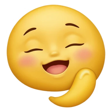 Yellow Emoji with closed eyes and biting lip, air humping full body sticker