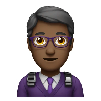 avatar with purpel colors for a man waring glasses  sticker