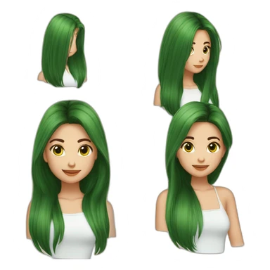 Femme cheveux long lisse roux yeux verts mignonne 😍 sticker